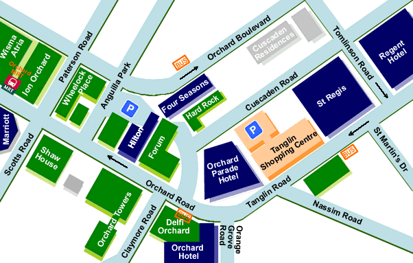 Map of Tanglin Shopping Centre vicinity